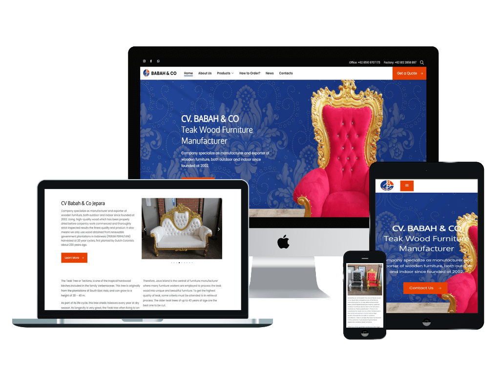Babah and Co Furniture - Portfolio Website Company Profile